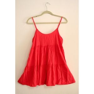 Brig coral, open back, flared, summer dress
